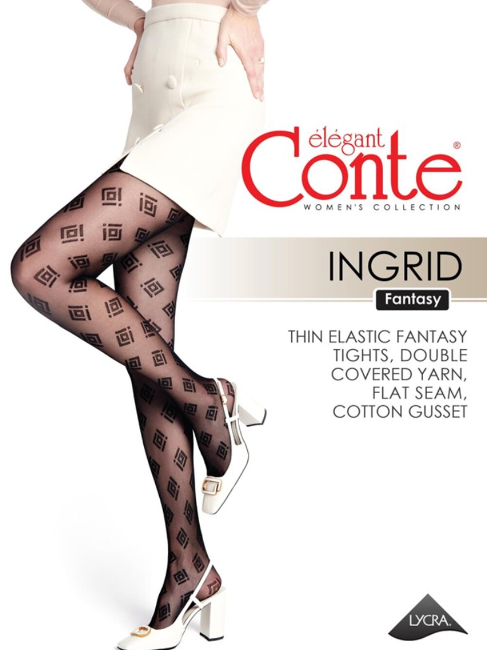 Conte Ingrid 20 Den - Fantasy Women's Tights with geometric pattern